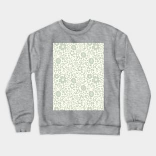 swedish kurbits Scandinavian folkart dala horse traditional vintage rosemaling sage green Crewneck Sweatshirt